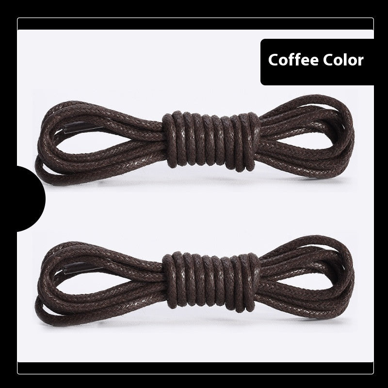 Leather Shoes Boots Wax Rope Round Shoelace A Pair