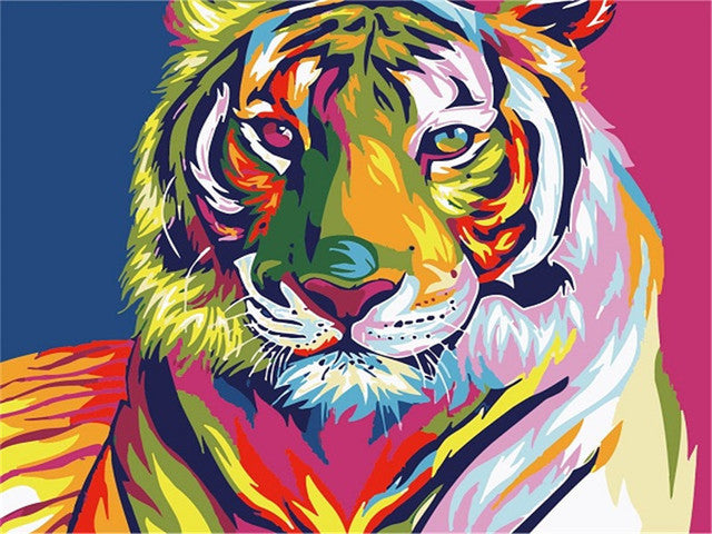 Animal Diamond Painting Lion Tiger Cat Dog Complete Cross  Kit