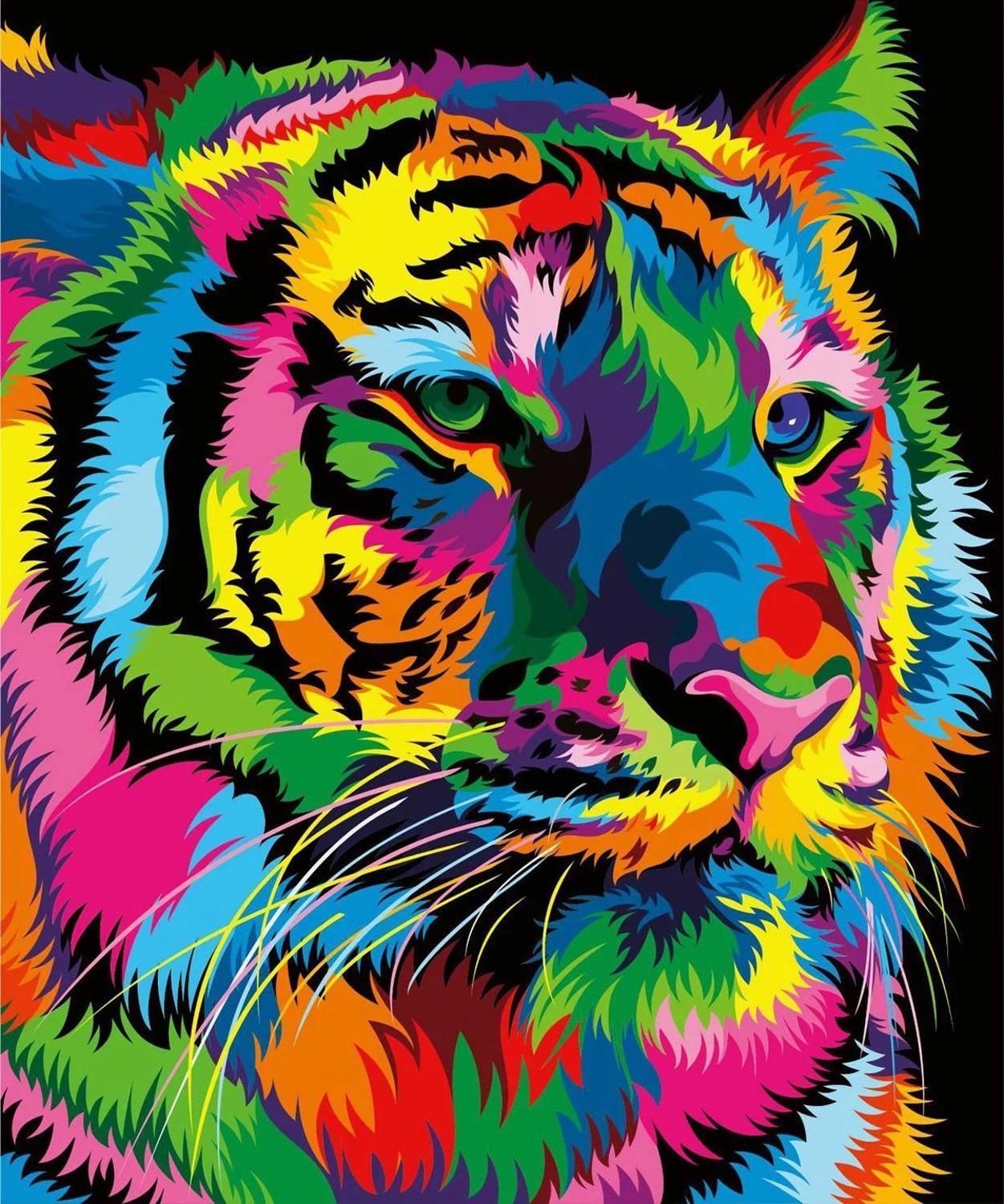 Animal Diamond Painting Lion Tiger Cat Dog Complete Cross  Kit