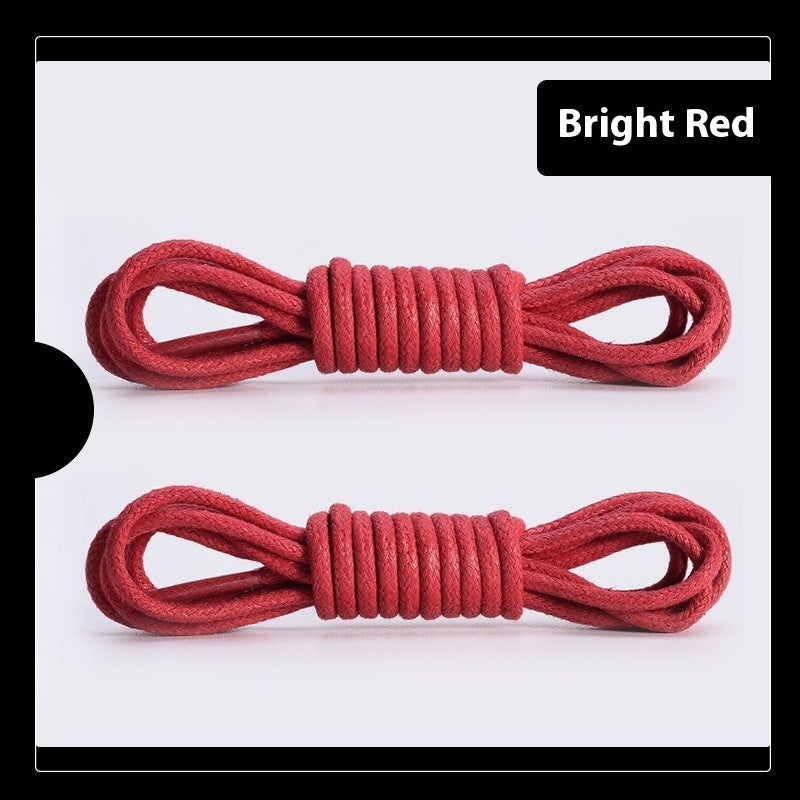 Leather Shoes Boots Wax Rope Round Shoelace A Pair