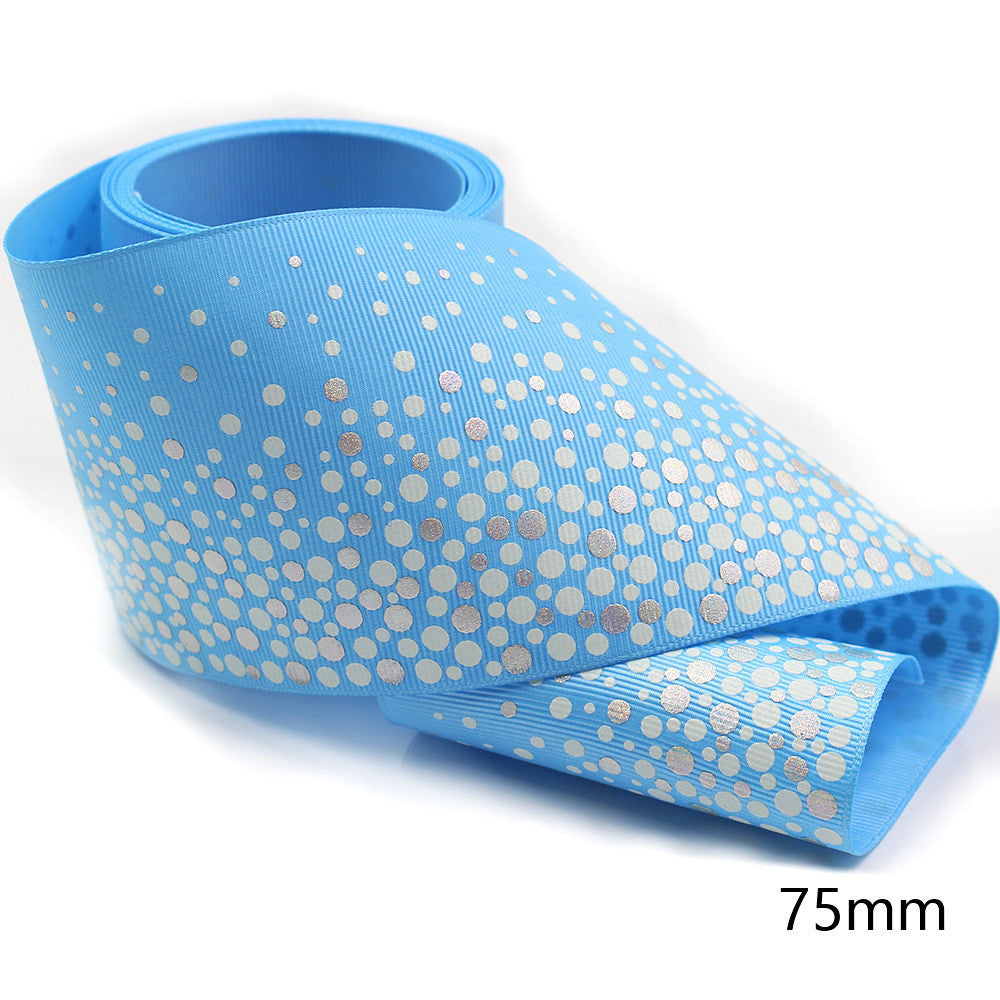 75mm Luminous Threaded Braid Hair Bow Ingredients Solid Color Rainbow Bronzing Fluorescent Ribbon