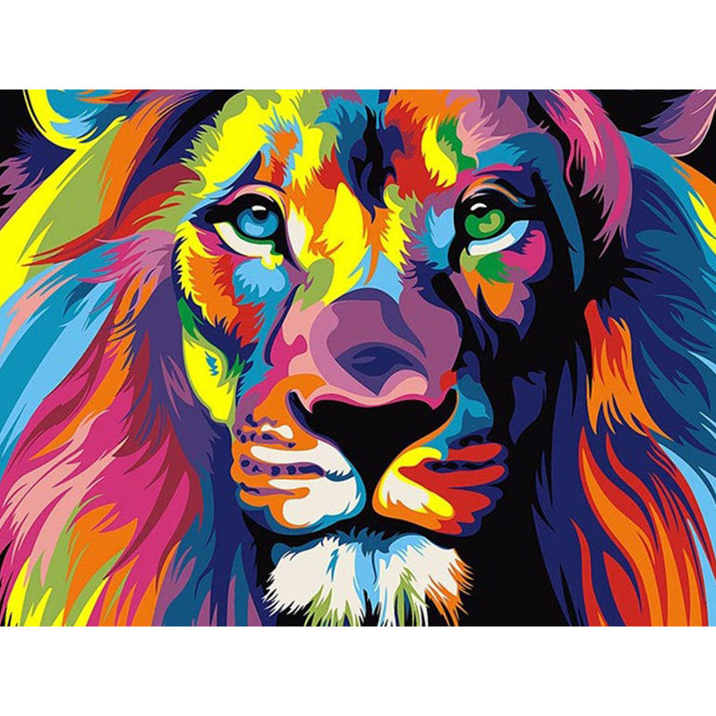 Animal Diamond Painting Lion Tiger Cat Dog Complete Cross  Kit
