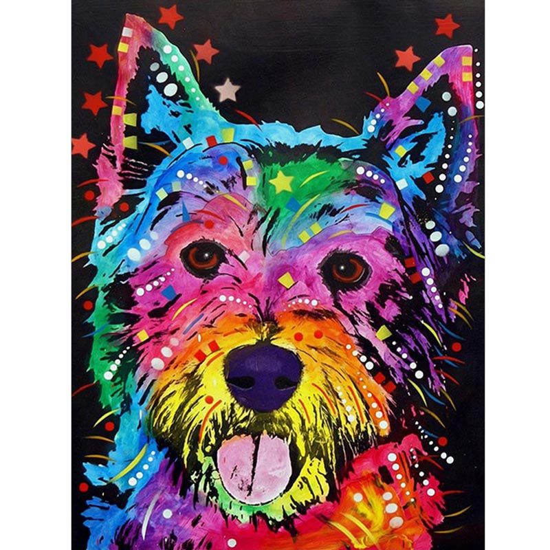 Animal Diamond Painting Lion Tiger Cat Dog Complete Cross  Kit