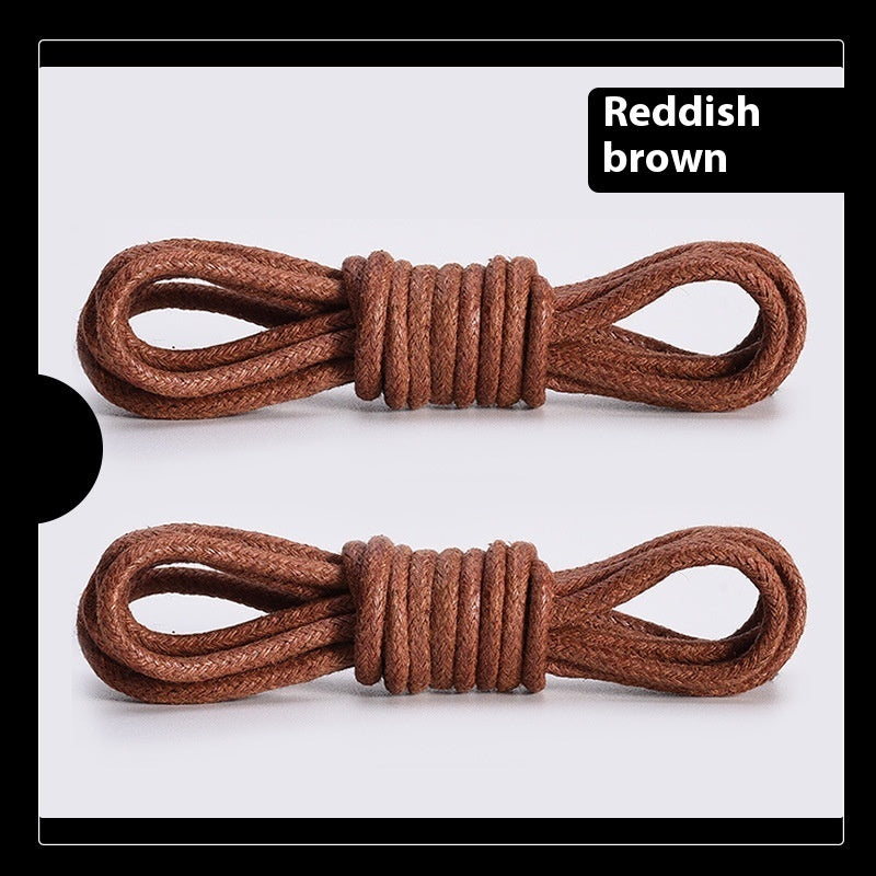 Leather Shoes Boots Wax Rope Round Shoelace A Pair