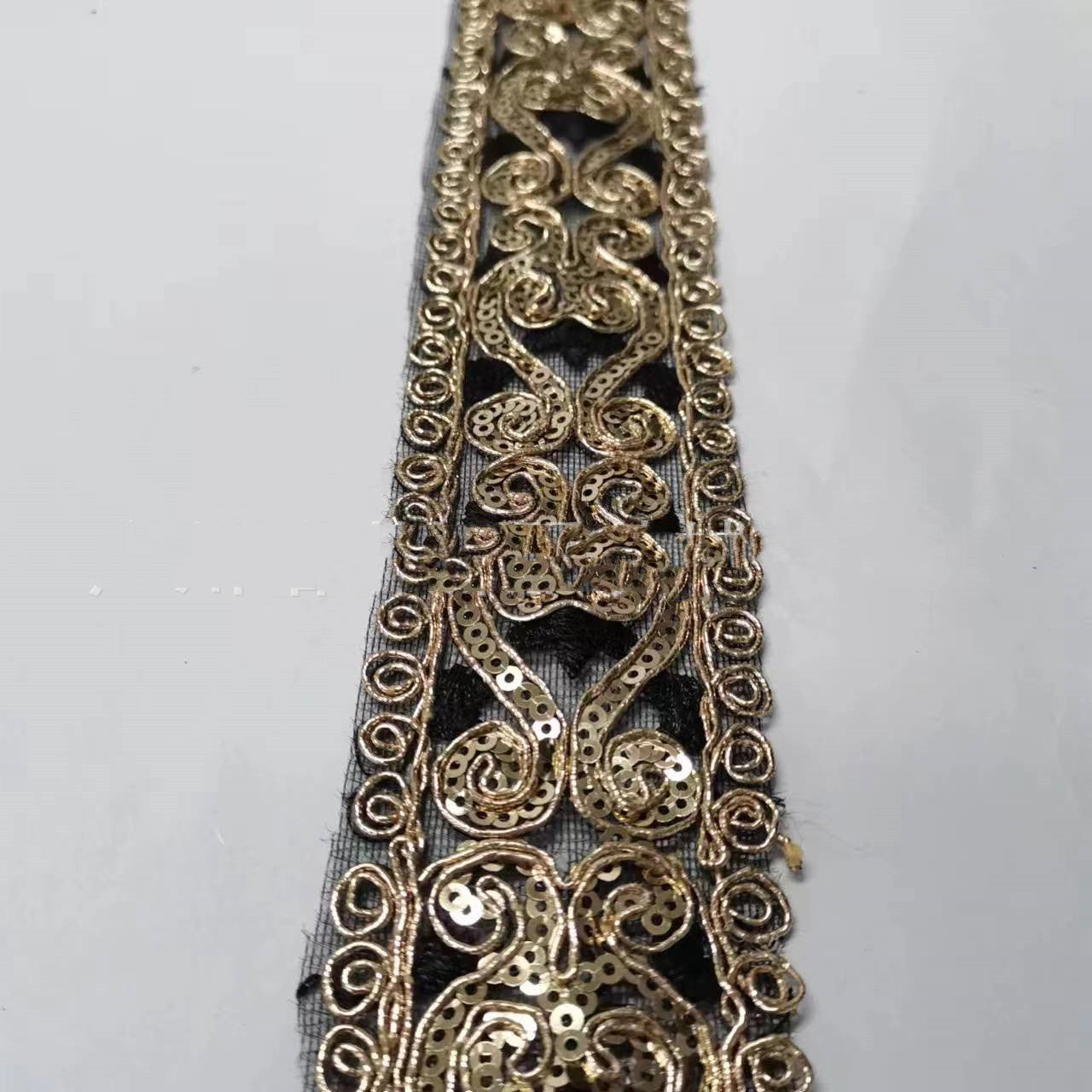 New Ethnic Ribbon Bar Code Embroidery Lace Sequins