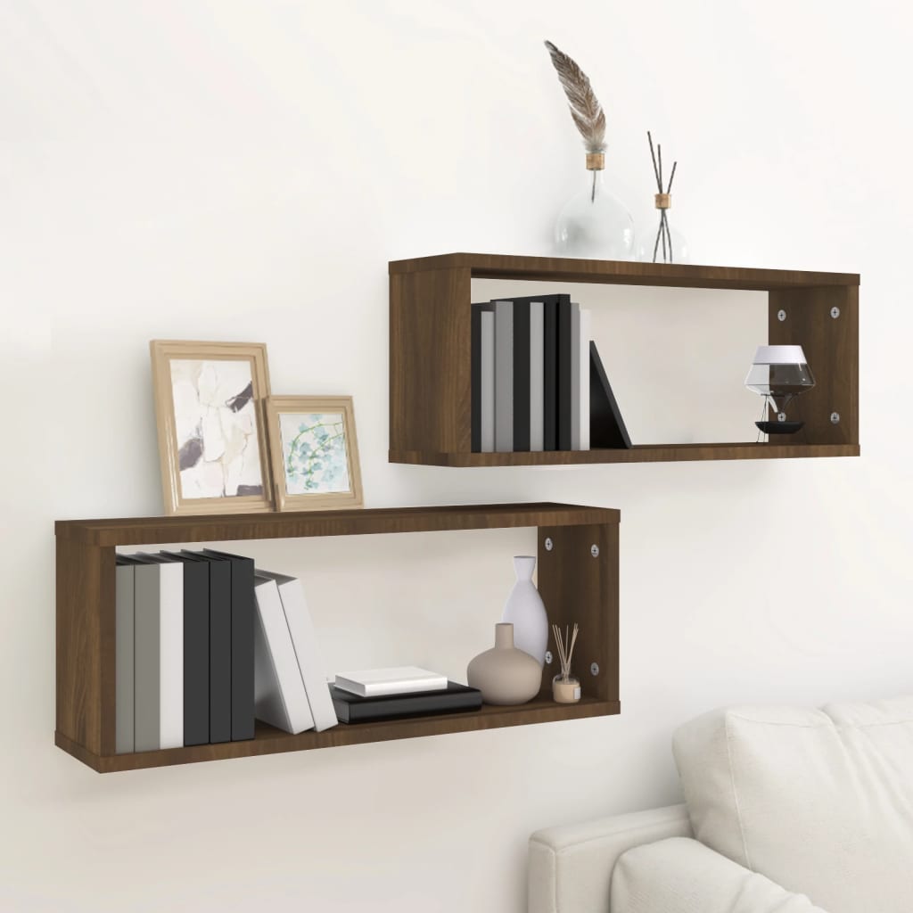 Mensole a cubo 6 pezzi Rovere affumicato 60x Materiale a base di legno