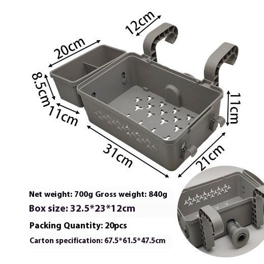 Swimming Pool Edge Hook Storage Basket Removable Outdoor Sundries Rack