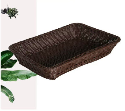 Supermarket Snacks Storage Plastic Woven Basket