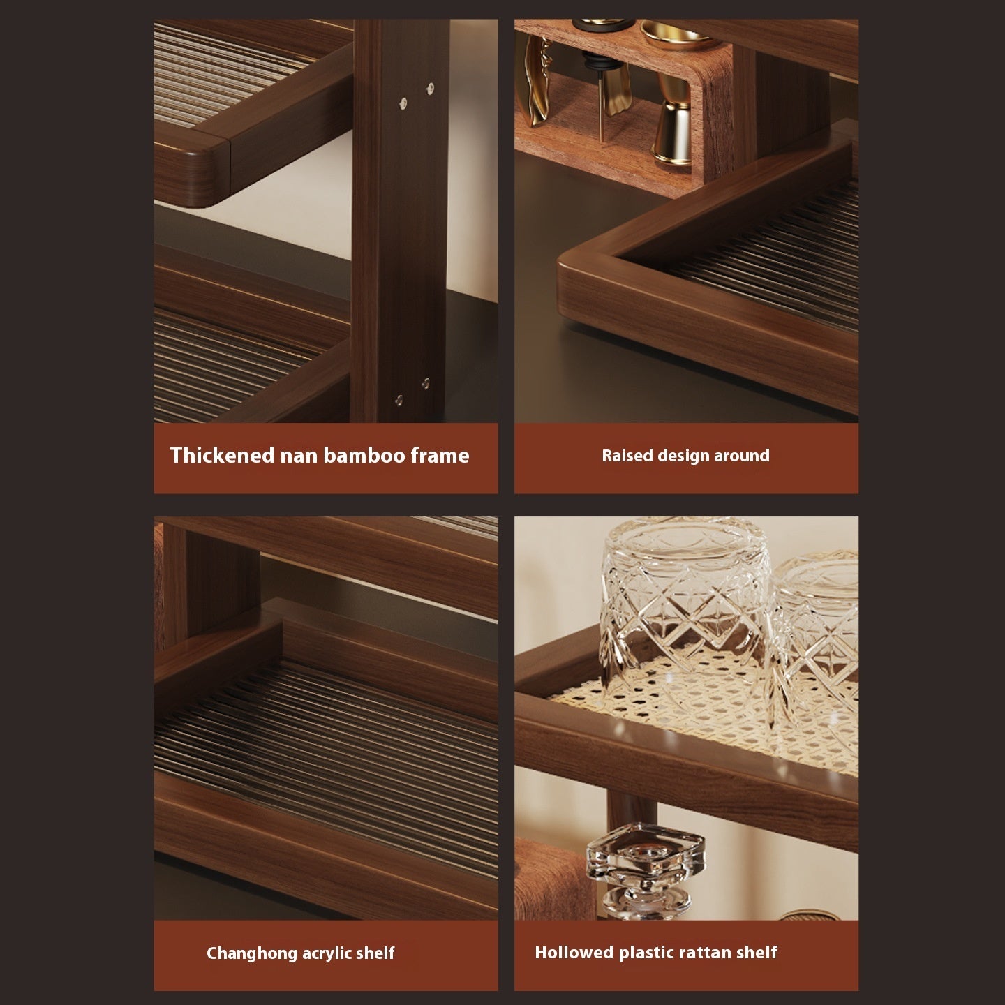 Desktop Cup Holder Acrylic Mid-ancient Storage Rack Multi-layer Table Tops Cup Holder Coffee Shop Corner Storage Display