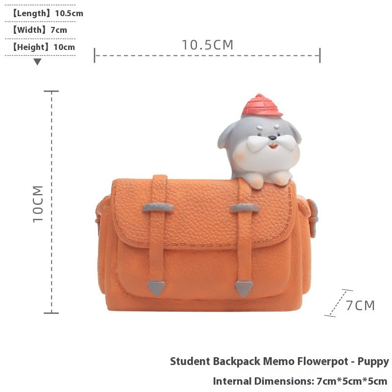 Creative Home Cartoon Rabbit Bear Backpack Flower Pot Desktop Storage Pen Holder