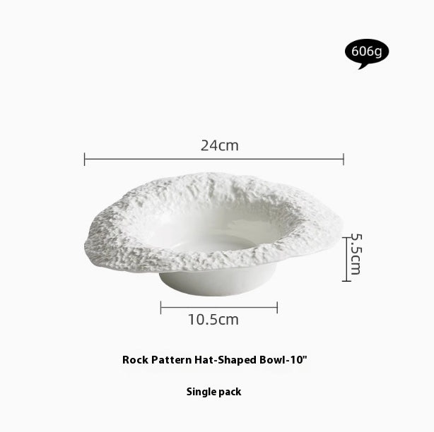 Straw Hat Plate Ceramic Deep Plate Dinner Plate Soup Bowl Salad Bowl