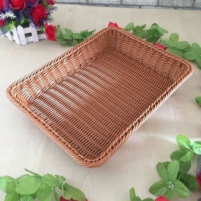 Supermarket Snacks Storage Plastic Woven Basket