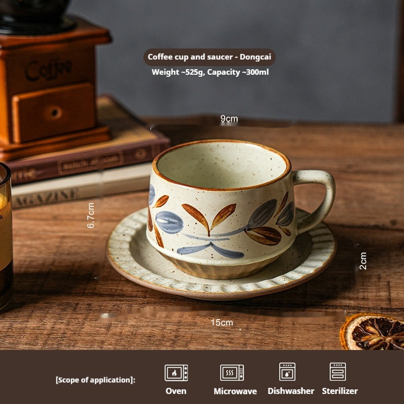 Retro Stoneware Coffee Cup Light Luxury Advanced Special-interest Design