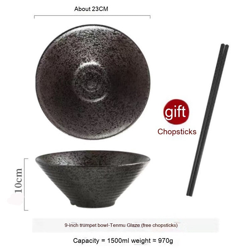 Frosted Tableware Bright Noodles Household Large Bowl Plate Ceramic