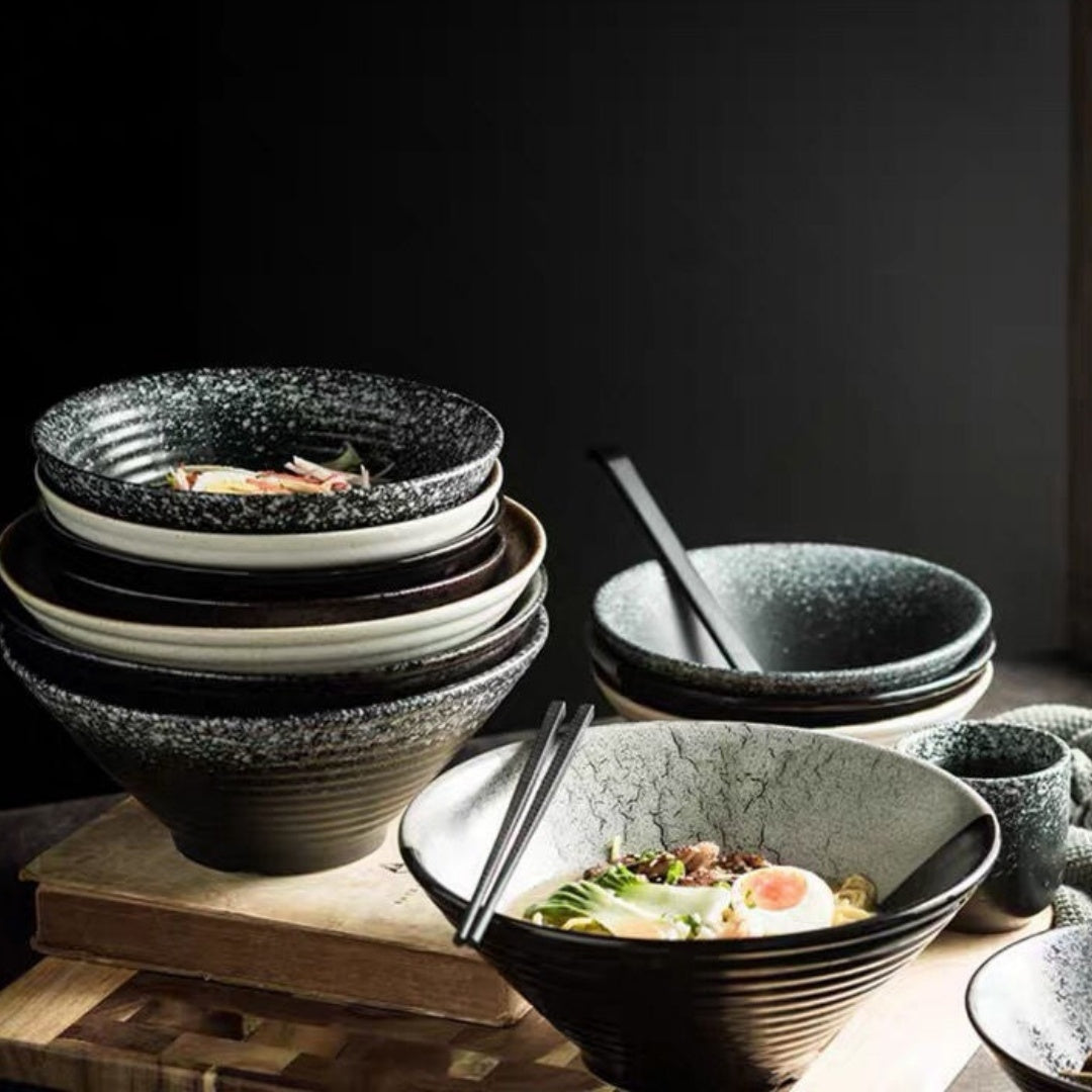 Frosted Tableware Bright Noodles Household Large Bowl Plate Ceramic