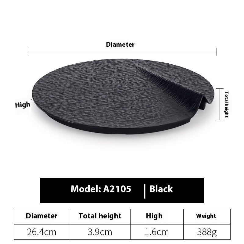 Black Hot Pot Food Plate Barbecue Plate