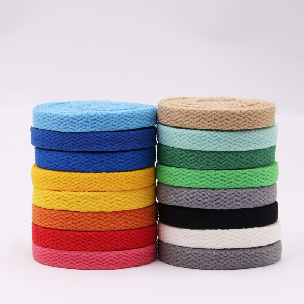 Classic Solid Color Flat Mesh All-match Shoelace