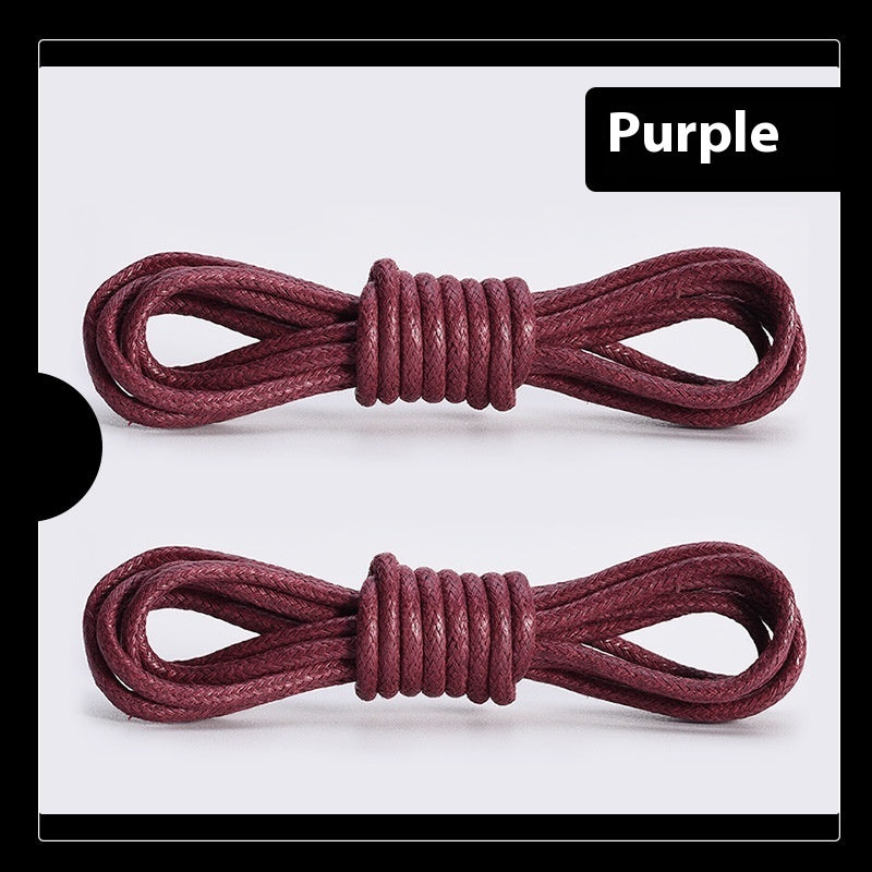 Leather Shoes Boots Wax Rope Round Shoelace A Pair