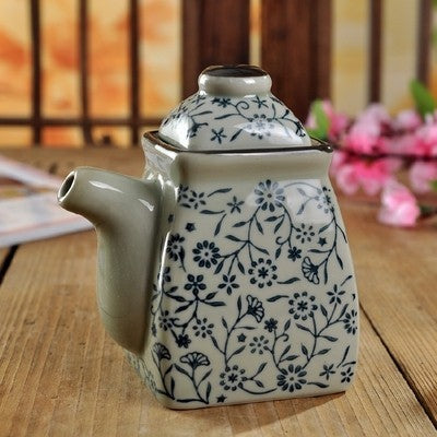 Ceramic Soy Sauce Bottle Household Oil Jar With Lid