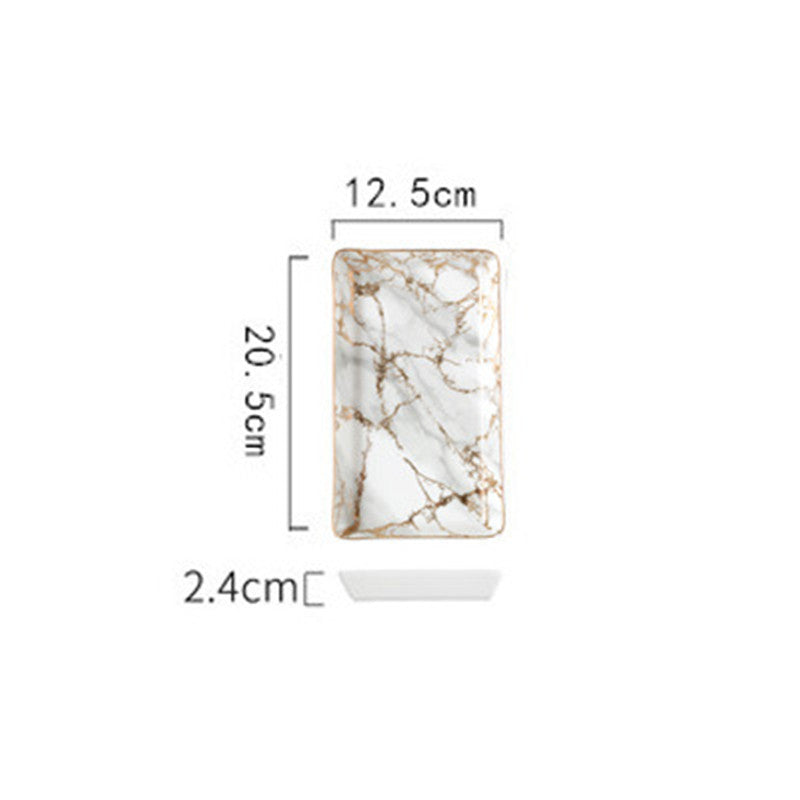 Nordic Ins Marble Pattern Creative Ceramic Tray