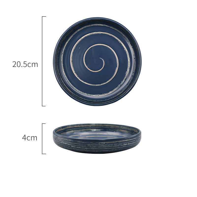 Japanese Creative Ceramic Tableware Household Ceramic Shallow Round Bowl