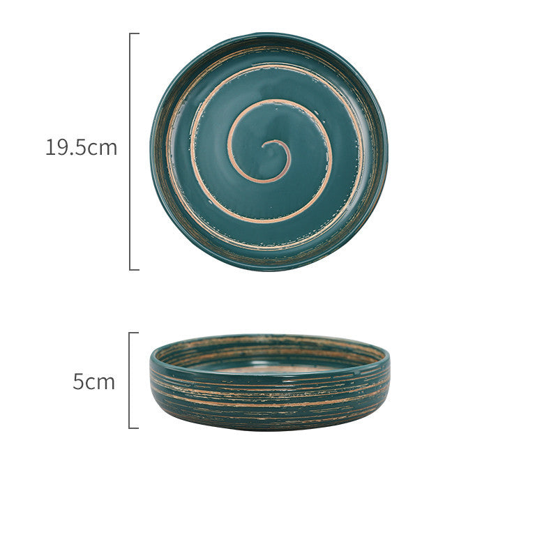 Japanese Creative Ceramic Tableware Household Ceramic Shallow Round Bowl