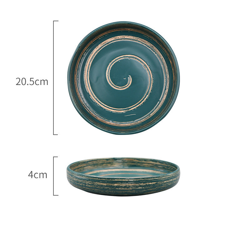 Japanese Creative Ceramic Tableware Household Ceramic Shallow Round Bowl