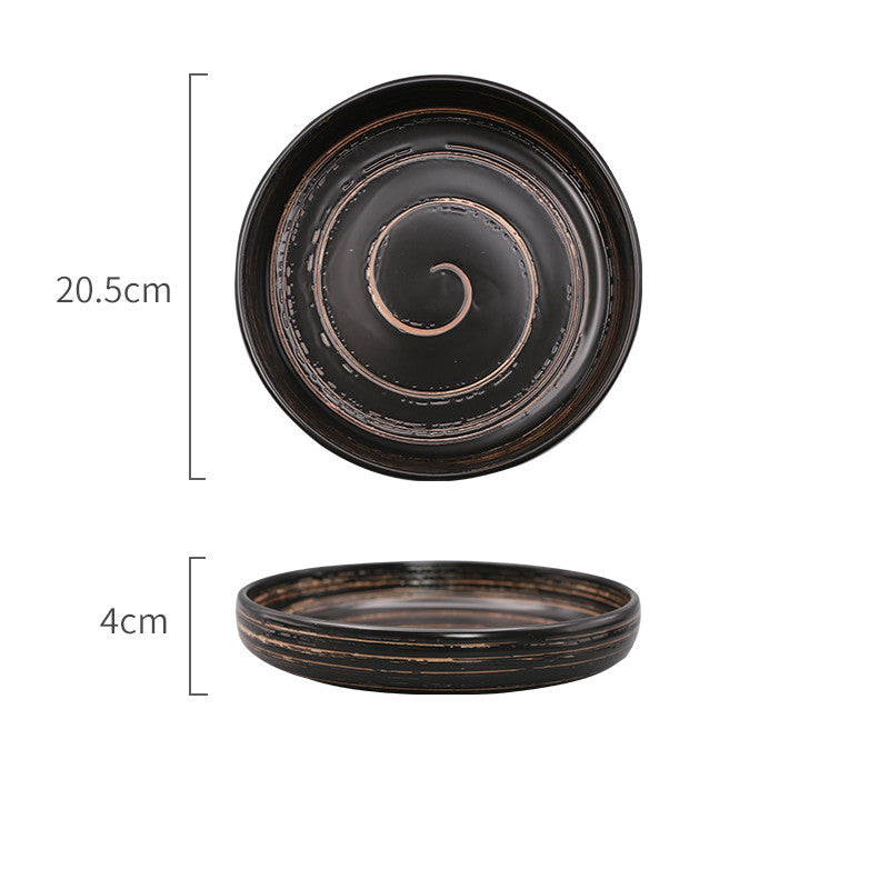 Japanese Creative Ceramic Tableware Household Ceramic Shallow Round Bowl