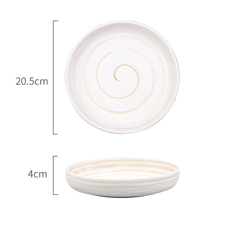 Japanese Creative Ceramic Tableware Household Ceramic Shallow Round Bowl