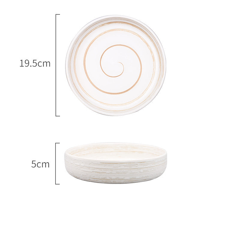 Japanese Creative Ceramic Tableware Household Ceramic Shallow Round Bowl