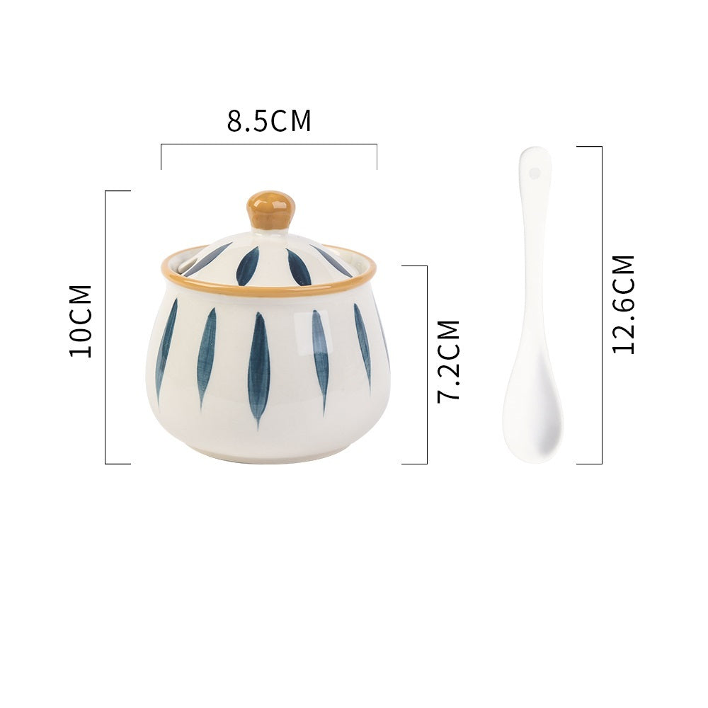Household Kitchen Condiment Pot Ceramic Suit