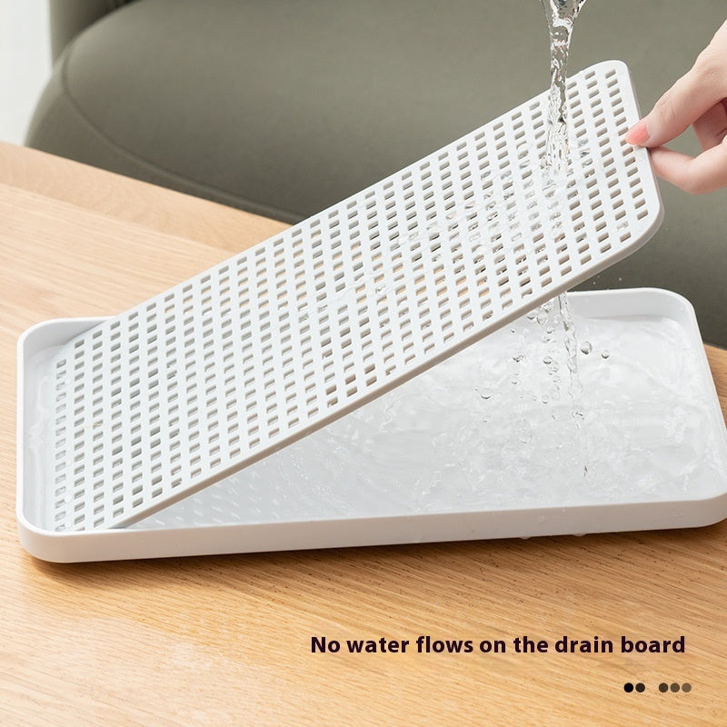 Double-layer Drain Tray Cup Holder Mat Household Storage Box Storage Rack