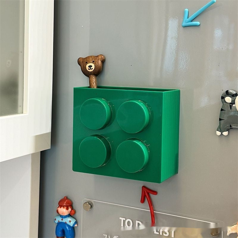 Magnetic Storage Box Refrigerator Decorative Plastic Wrap Straw Rack