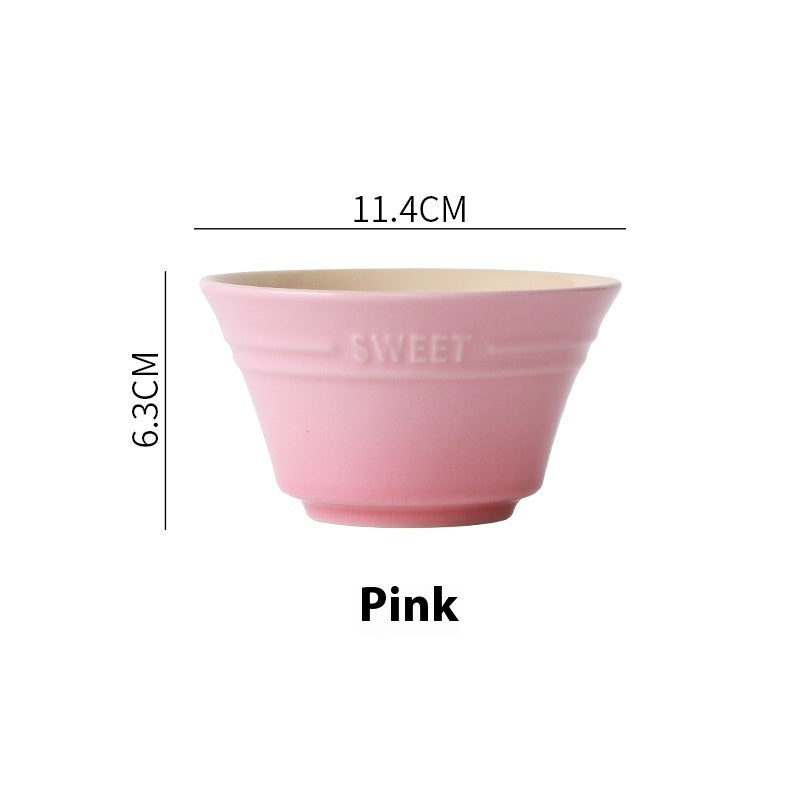 Colorful Gradient Ceramic 45-inch Bamboo Hat Rice Bowl Creative Home