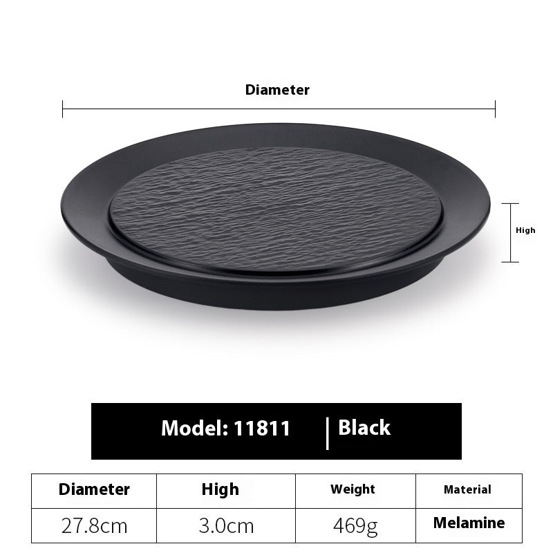 Black Hot Pot Food Plate Barbecue Plate