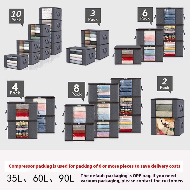 Clothing Storage Bag Large Capacity Transparent Window Storage Box