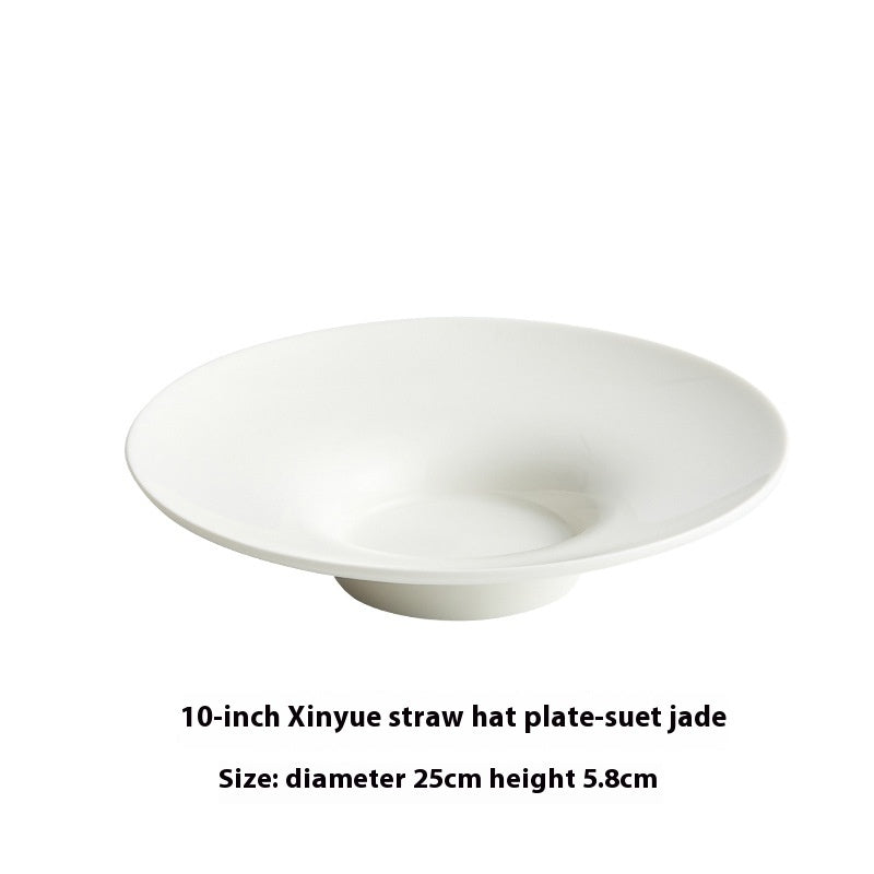 Creative Ceramic Straw Hat Plate Japanese Italian Pasta Dish