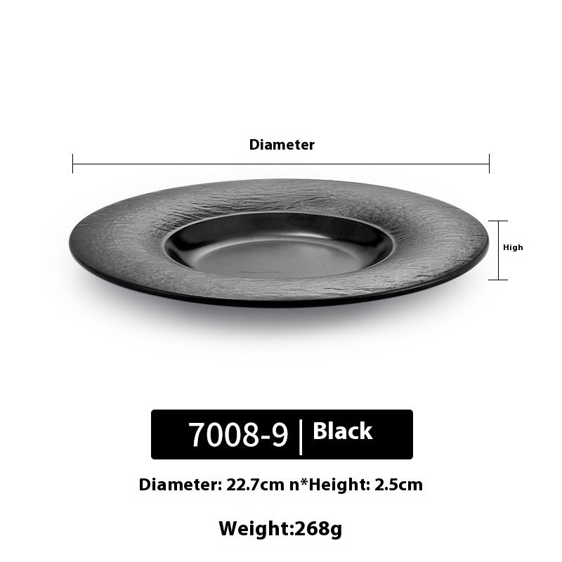 Black Hot Pot Food Plate Barbecue Plate