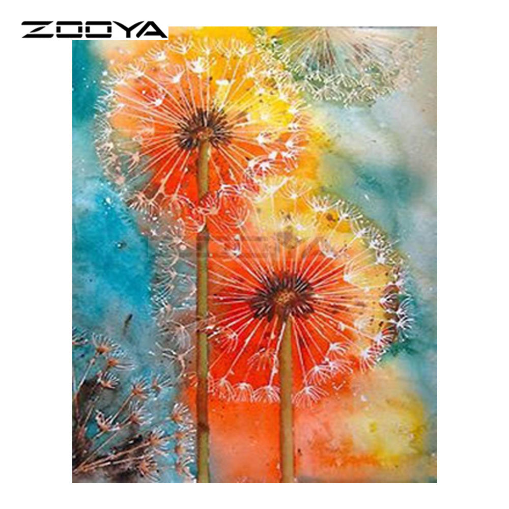 5D DIY Diamond Embroidery Beautiful Colorful Dandelion Diamond Painting