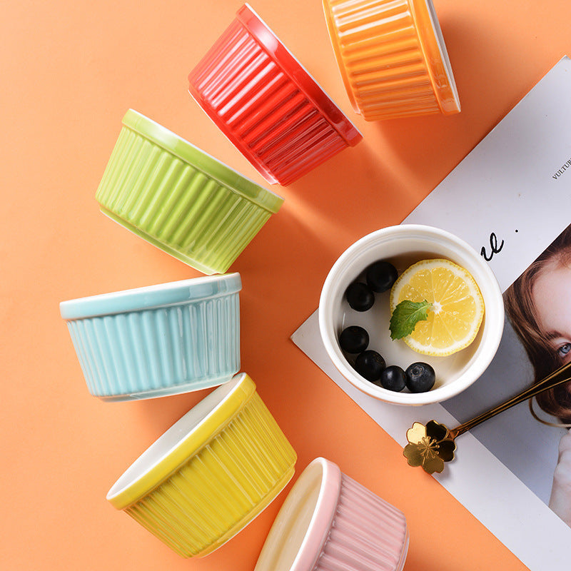 Household Shufulei Baking Caramel Cloth Oven Ceramic Steamed Egg Bowl