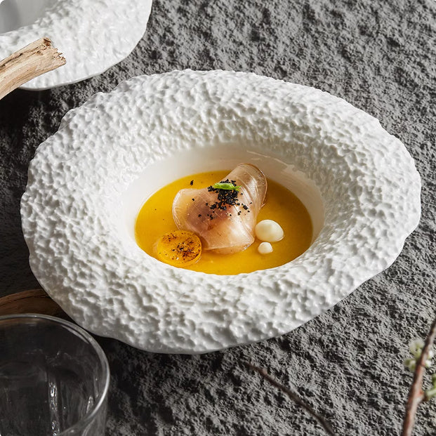 Straw Hat Plate Ceramic Deep Plate Dinner Plate Soup Bowl Salad Bowl