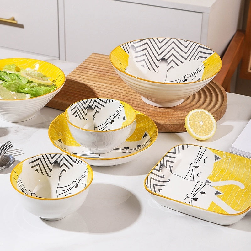 Cartoon And Plates Creative Rice Soup Bowls For Home Baking Dishes Ceramic Tableware