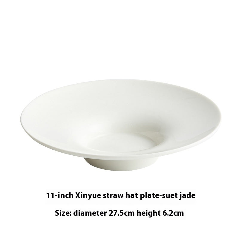 Creative Ceramic Straw Hat Plate Japanese Italian Pasta Dish