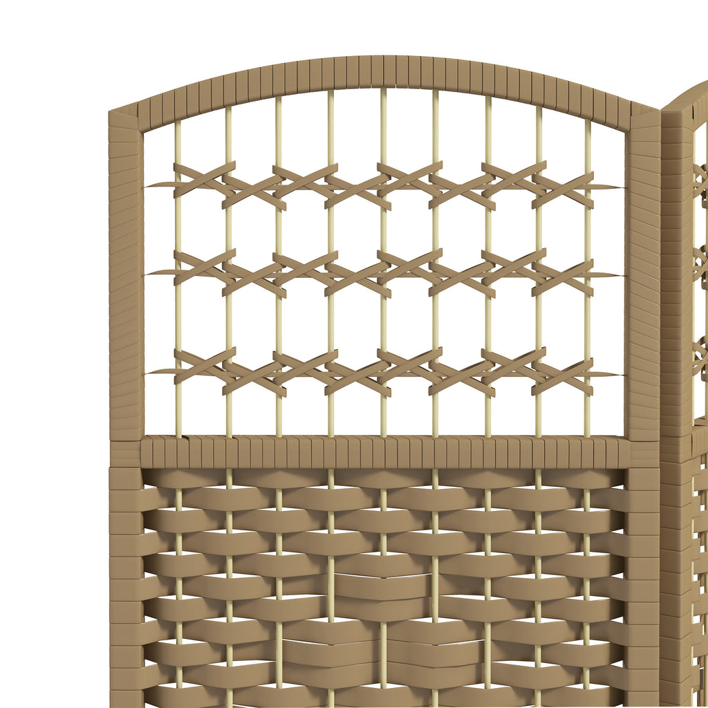 Divisorio pieghevole per stanza a 6 pannelli, schermo per la privacy portatile, divisorio per stanza in fibra ondulata per ufficio domestico, naturale