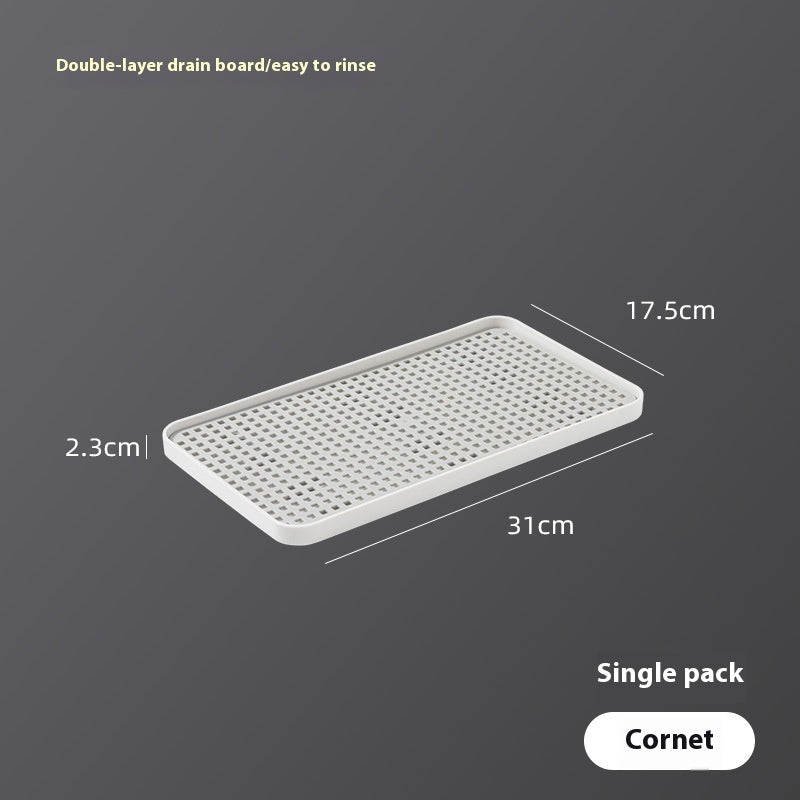 Double-layer Drain Tray Cup Holder Mat Household Storage Box Storage Rack