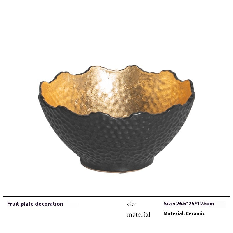 Handmade Ceramic Baking Black Hot Stamping Aluminum Storage Tray