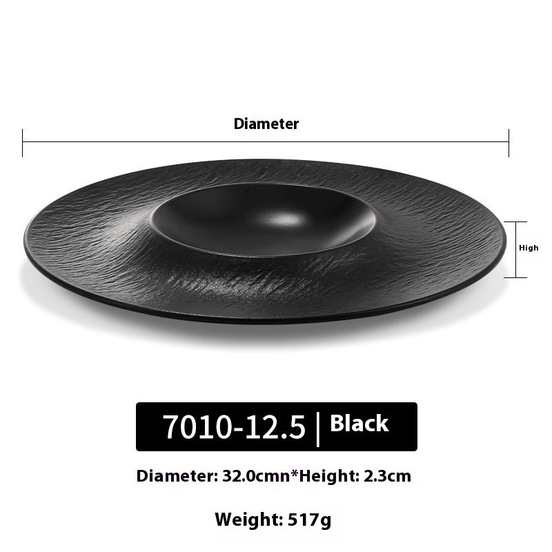Black Hot Pot Food Plate Barbecue Plate