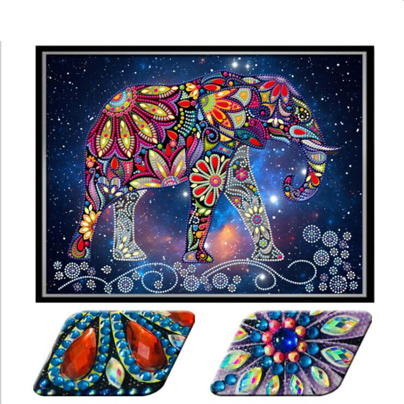 Elephant Walk Special Shape Diamond Painting DIY