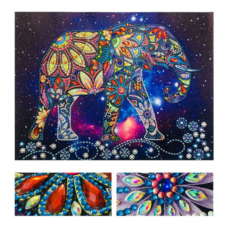 Elephant Walk Special Shape Diamond Painting DIY