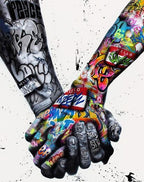 Graffiti Street Art Victory Gesture Decorative Canvas Painting